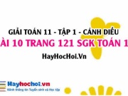 Giải bài 10 trang 121 Toán 11 tập 1 SGK Cánh Diều
